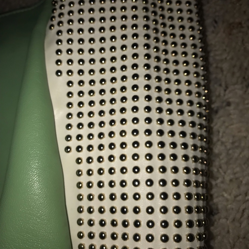 Green Velina Fabbiano bag with cream sides! - Picture 3 of 4